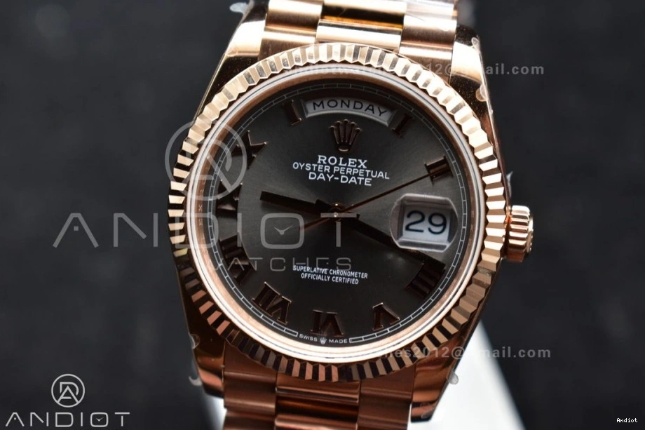 Roman QF Weight) President Grey Dial Best V5 Bracelet Edition vr3255 36 on RG Steel 904L DayDate (Gain 0514